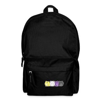 Nichtbinäres Flaggenfrosch-Design für stolze Enbys - Rucksack - Schwarz - Vorne