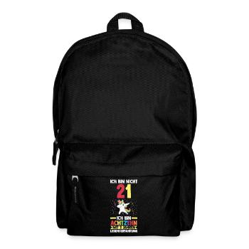21. Geburtstag Einhorn 21 Jahre Geschenk - Rucksack - Schwarz - Vorne