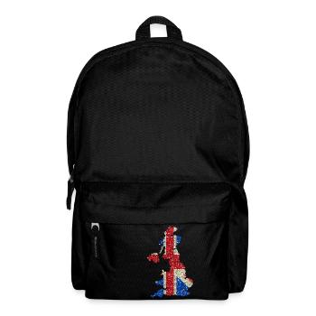 United Kingdom map flag glitter home pride - Backpack - black - Front