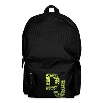DJ - music is my life - Rucksack - Schwarz - Vorne