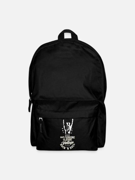100% Genuine Classic Vintage Rock 'n Roll Music - Rucksack - Schwarz