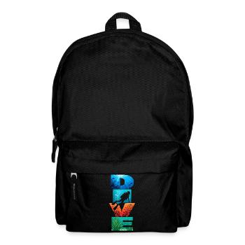 Dive Unterwasserbuchstaben Kunst - Rucksack - Schwarz - Vorne
