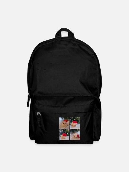 4 x Katzenweinachtsmann - Rucksack - Schwarz