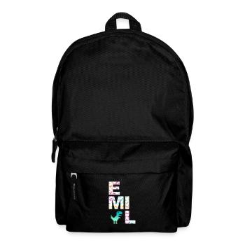 EMIL - Beautiful boy name with dinosaur - Backpack - black - Front