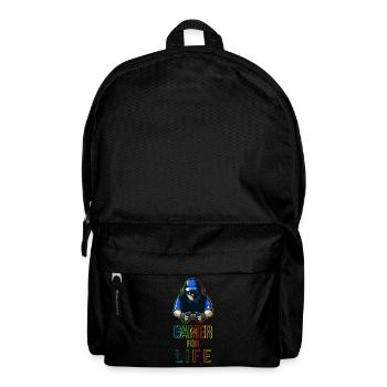 Gamer For Life Geschenk für Gamer & Zocker - Rucksack - Schwarz - Vorne