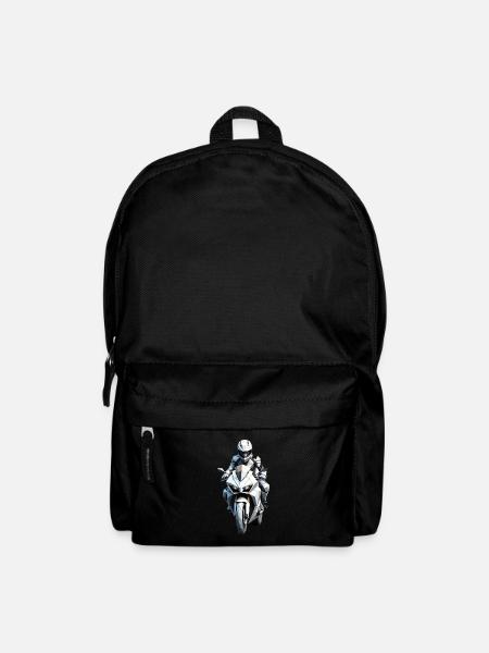 Biker Aufkleber - Motorrad Design - Rucksack - Schwarz