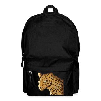 Chat sauvage léopard dans la jungle de la faune - Sac à dos - noir - Devant