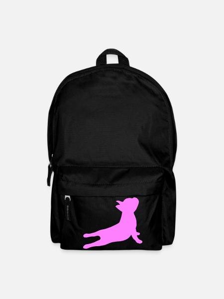 French Bulldog 4- French Bulldog Yoga - Backpack - black