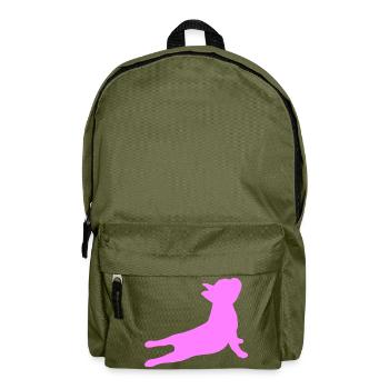 French Bulldog 4- French Bulldog Yoga - Backpack - olive green - Front