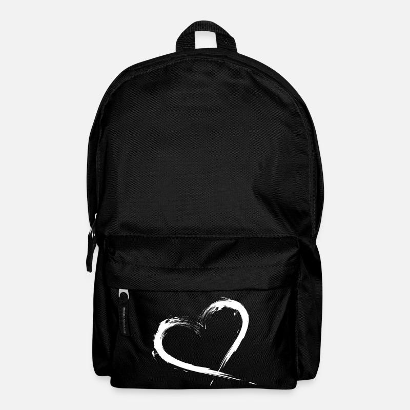 Heart design brush vector graphic - Backpack - black