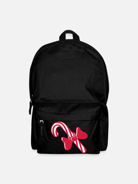 schleife geschenk weihnachten zuckerstange lecker - Rucksack - Schwarz