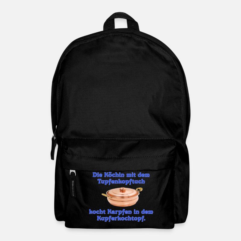 die köchin mit dem tupfenkopftuch - Rucksack - Schwarz