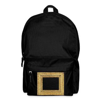 🖼️ Blaßgoldener Bilderrahmen - Rucksack - Schwarz - Vorne
