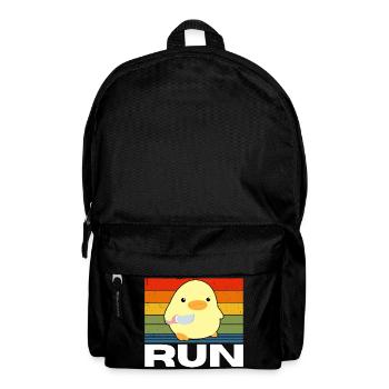 Run duck with knife meme funny saying vintage - Backpack - black - Front