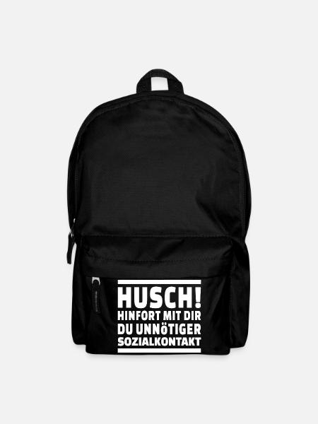 Husch Hinfort Unnötiger Sozialkontakt Abstand Büro - Rucksack - Schwarz