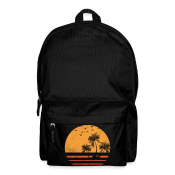 Silhouette du coucher de soleil de la palmière - Sac à dos - noir - Devant