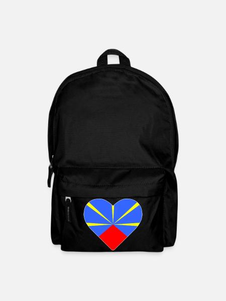 Coeur drapeau l’île de la réunion - Sac à dos - noir