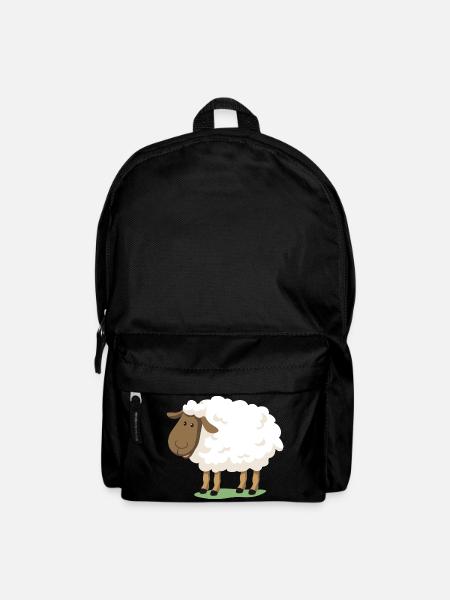 Weißes Schaf – niedliche Illustration für Kinder - Rucksack - Schwarz