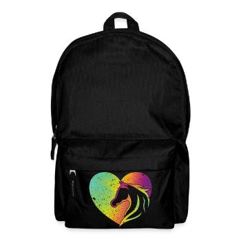 Cœur avec cheval - Amoureux des chevaux Filles de chevaux - Sac à dos - noir - Devant