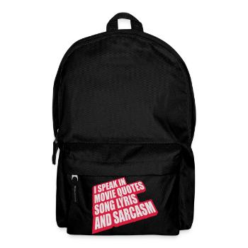 speak lyrics and sarcasm - Backpack - black - Front