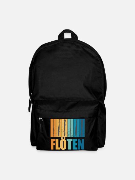 Flöten Vintage Musiker Instrument Geschenk - Rucksack - Schwarz