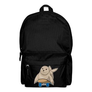 Seehund Skater Skateboard - Rucksack - Schwarz - Vorne