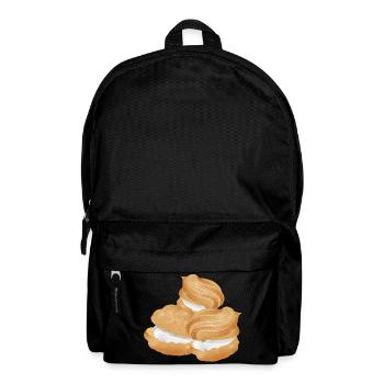 Illustration de trois choux à la crème fourrés - Sac à dos - noir - Devant