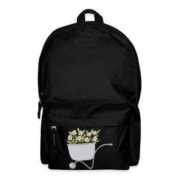 schubkarren blumen - Rucksack - Schwarz - Vorne