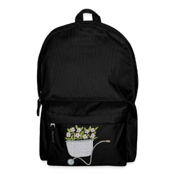 schubkarren blumen - Rucksack - Schwarz - Vorne