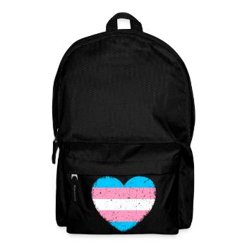 Trans* Heart | In vintage style - Backpack - black - Front