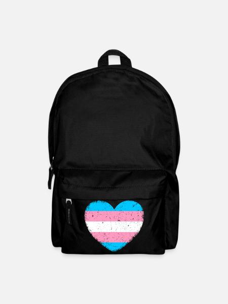 Trans* Herz | Im Vintage-Style - Rucksack - Schwarz