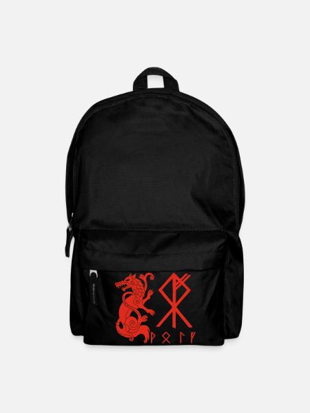 Roter Wolf Fenrir - Rucksack - Schwarz