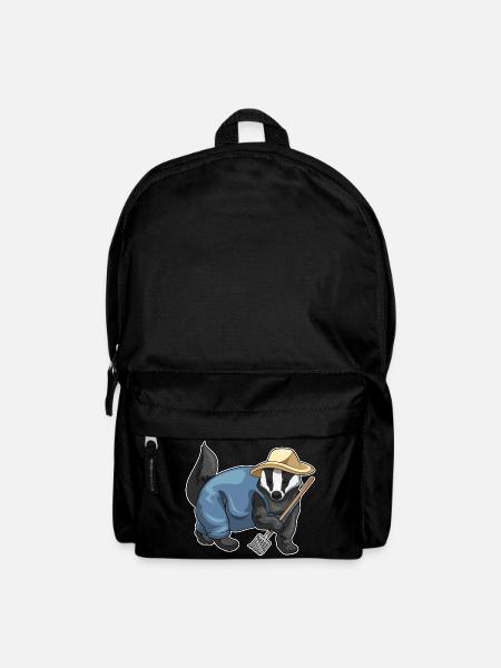 Dachs Landwirt Harke Bauernhof - Rucksack - Schwarz