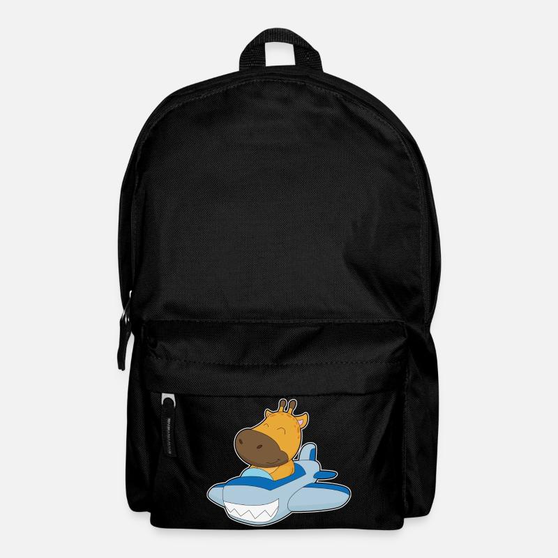Giraffe Flugzeug - Rucksack - Schwarz