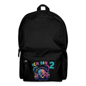 Koala Koalabär 2 Geburtstag mit Kopfhörer Musik - Rucksack - Schwarz - Vorne