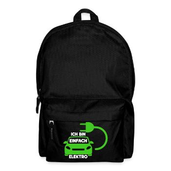 Ich bin einfach Elektro lustige Elektroauto Spruch - Rucksack - Schwarz - Vorne