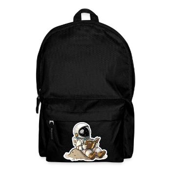 Astronaut bequem auf einem Planeten und liest - Rucksack - Schwarz - Vorne