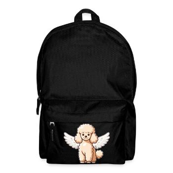 Cute Poodle Dog with Angel Wings Cartoon - Backpack - black - Front