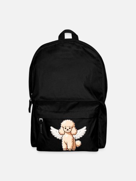 Süßer Pudel Hund mit Engel Flügel Cartoon - Rucksack - Schwarz