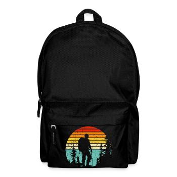 Hiker silhouette at retro bedtime - Backpack - black - Front