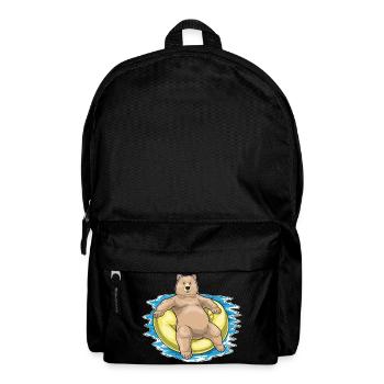 Bear Swimming Swim Ring Summer - Backpack - black - Front