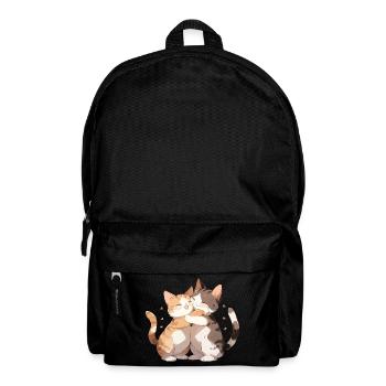 Katzen Liebe Umarmung Kuscheln Herz Süß Niedlich - Rucksack - Schwarz - Vorne