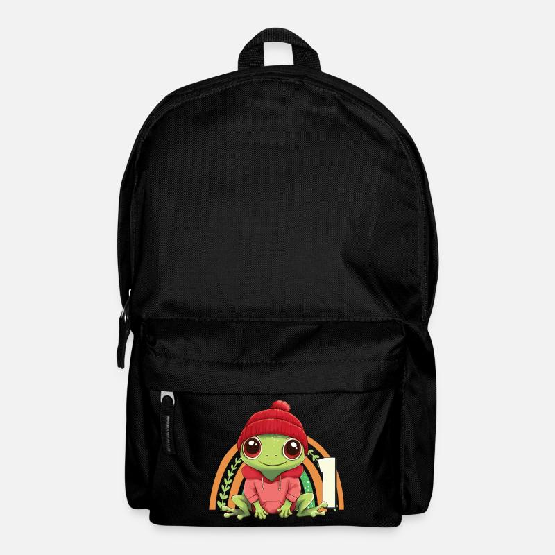 1st Birthday Frog Rainbow Cute Cute - Backpack - black