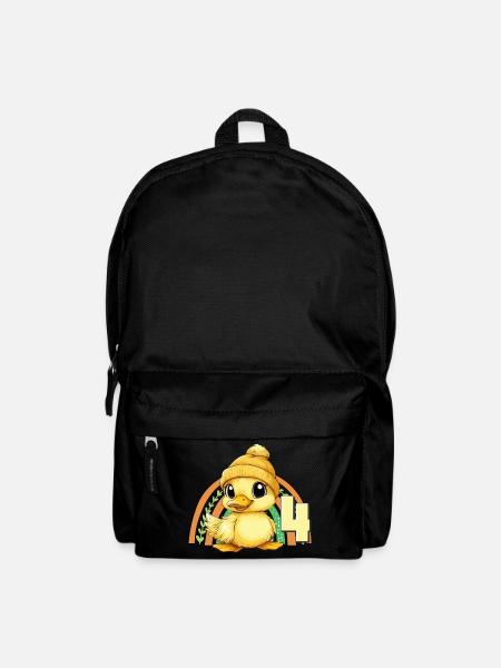 4. Geburtstag Ente Regenbogen Süß Niedlich - Rucksack - Schwarz