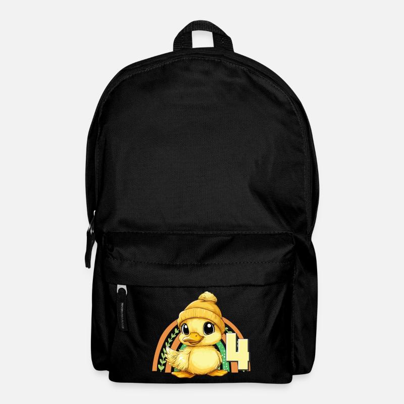 4. Geburtstag Ente Regenbogen Süß Niedlich - Rucksack - Schwarz