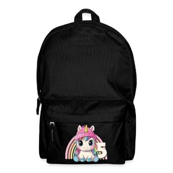 5ème anniversaire Licorne Arc-en-ciel Mignon Mignon - Sac à dos - noir - Devant