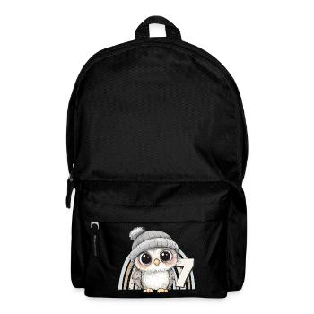 7th Birthday Owl Rainbow Cute Cute - Backpack - black - Front