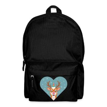 Einhornhirsch im Winterherz - Rucksack - Schwarz - Vorne