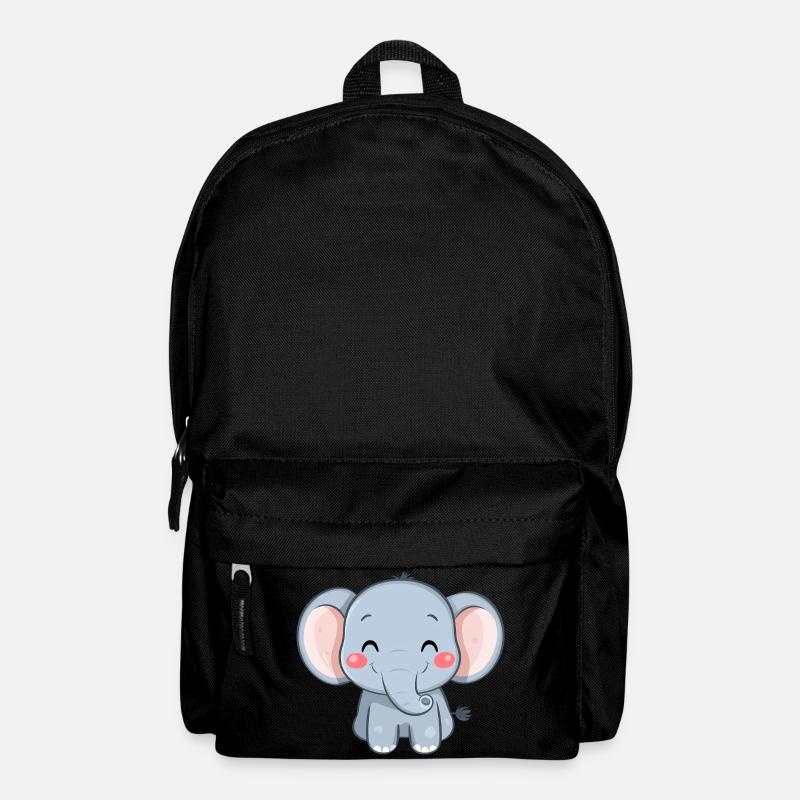 Niedlicher glücklicher Elefant - Entzückende Karikatur - Rucksack - Schwarz