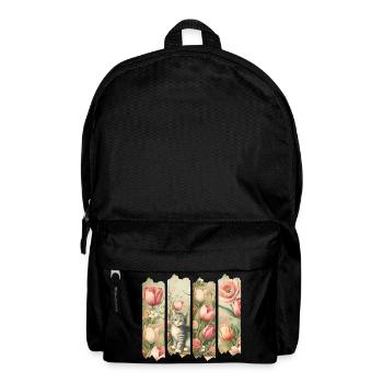 Frühlingszauber mit Kätzchen und Tulpen - Rucksack - Schwarz - Vorne